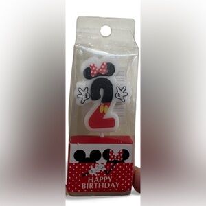 Disney Mickey Mouse Birthday Candle - Red and Black